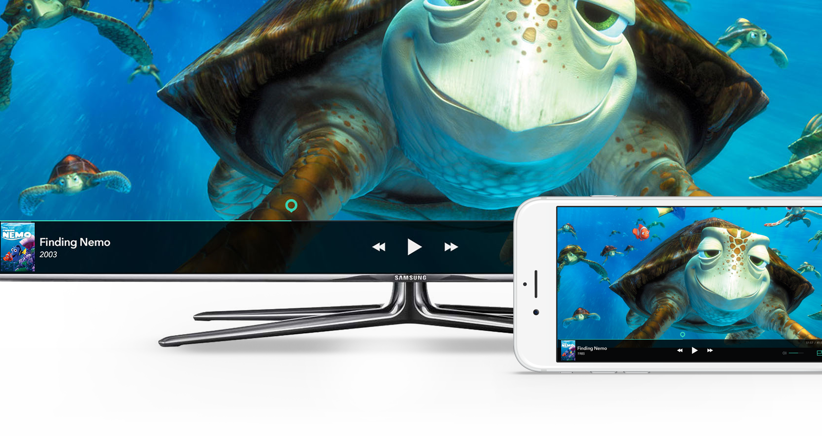 tablet with still from the movie finding nemo