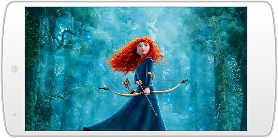 phone with still from the movie brave in it