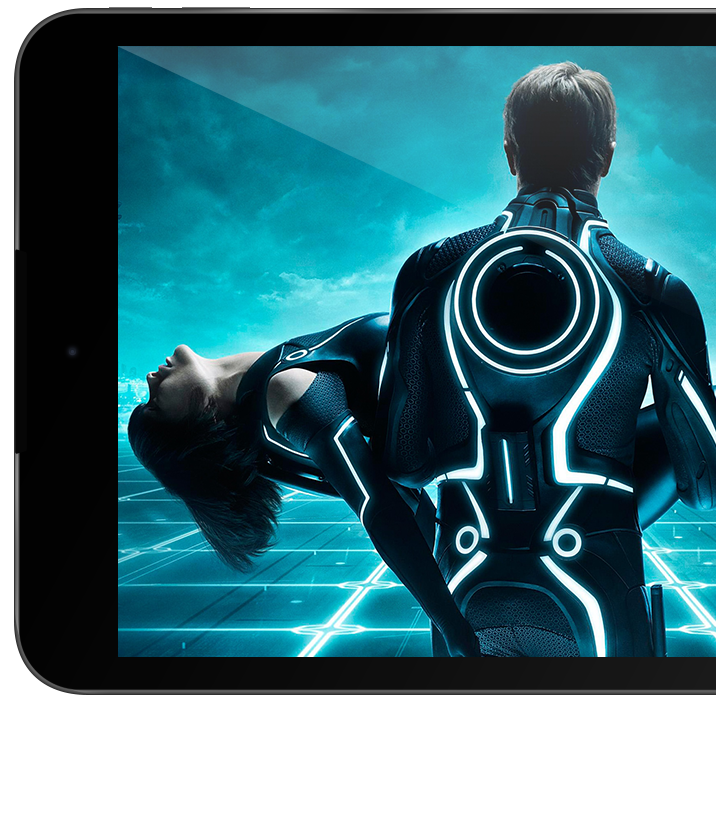 tablet with still from the movie tron